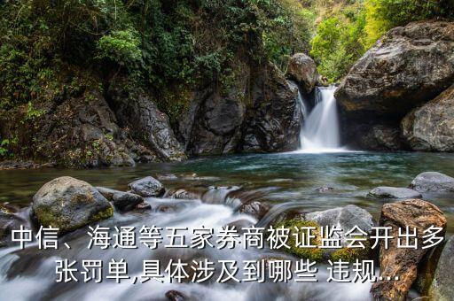 中信、海通等五家券商被證監會開出多張罰單,具體涉及到哪些 違規...