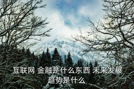  互聯網 金融是什么東西 未來發展趨勢是什么