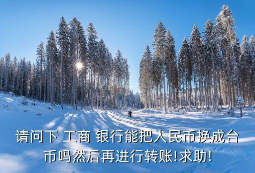 請問下 工商 銀行能把人民幣換成臺幣嗎然后再進行轉賬!求助!