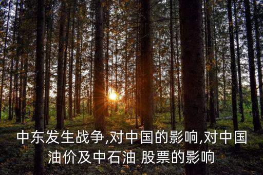 中東發生戰爭,對中國的影響,對中國油價及中石油 股票的影響
