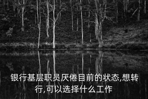 銀行基層職員厭倦目前的狀態,想轉行,可以選擇什么工作