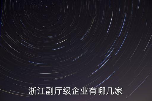 浙江副廳級企業有哪幾家