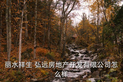 麗水祥生 弘遠房地產開發有限公司怎么樣