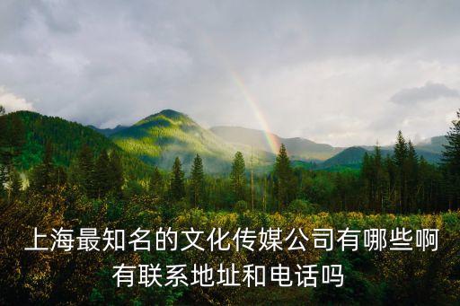  上海最知名的文化傳媒公司有哪些啊有聯系地址和電話嗎