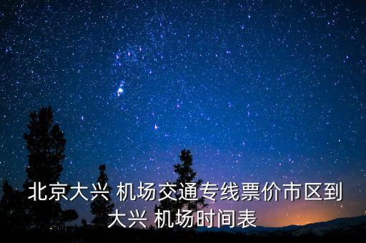 北京大興 機場交通專線票價市區到大興 機場時間表