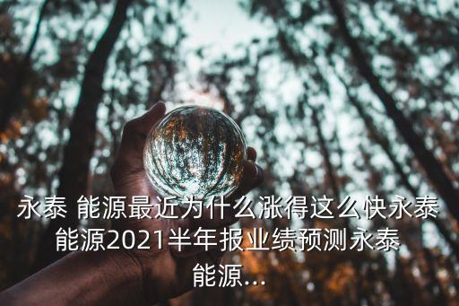 永泰 能源最近為什么漲得這么快永泰 能源2021半年報業績預測永泰 能源...