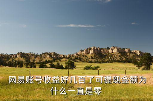  網易賬號收益好幾百了可提現金額為什么一直是零