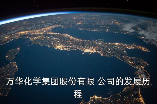 萬華化學集團股份有限 公司的發展歷程