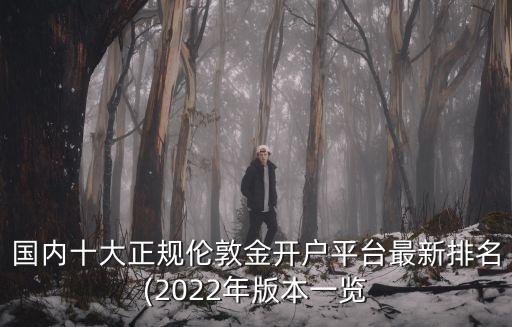 國(guó)內(nèi)十大正規(guī)倫敦金開戶平臺(tái)最新排名(2022年版本一覽