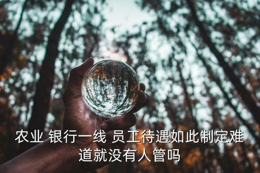 農業 銀行一線 員工待遇如此制定難道就沒有人管嗎
