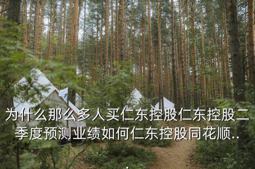 為什么那么多人買仁東控股仁東控股二季度預測業績如何仁東控股同花順...