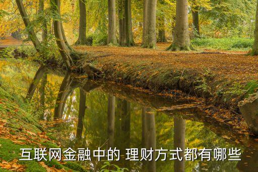  互聯網金融中的 理財方式都有哪些