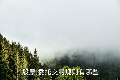  股票 委托交易規則有哪些