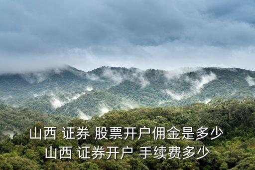 山西證券股票交易手續費,股票交易手續費10000元要多少