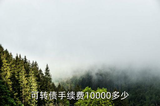 可轉債手續費10000多少