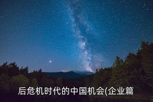 后危機時代的中國機會(企業篇