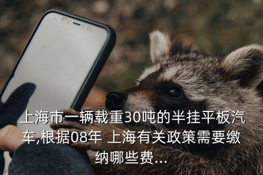  上海市一輛載重30噸的半掛平板汽車,根據08年 上海有關政策需要繳納哪些費...