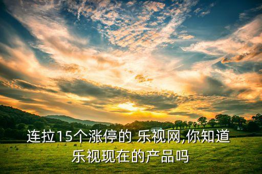 連拉15個漲停的 樂視網,你知道 樂視現在的產品嗎