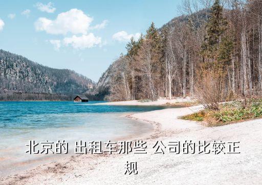  北京的 出租車那些 公司的比較正規