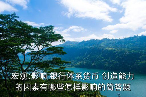 宏觀:影響 銀行體系貨幣 創造能力的因素有哪些怎樣影響的簡答題