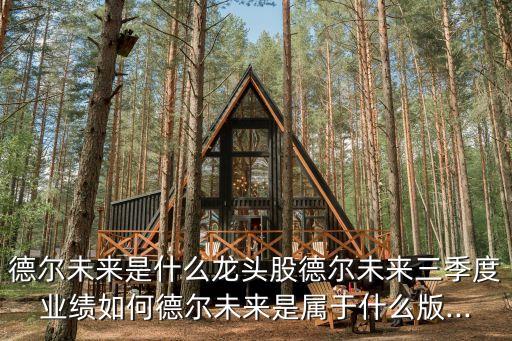 德爾未來是什么龍頭股德爾未來三季度業績如何德爾未來是屬于什么版...