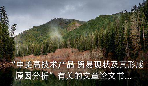 “中美高技術產品 貿易現狀及其形成原因分析”有關的文章論文書...