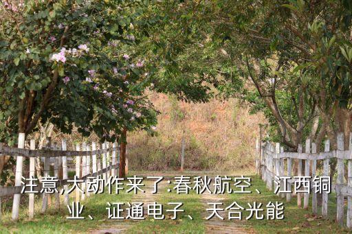 注意,大動作來了:春秋航空、江西銅業、證通電子、天合光能