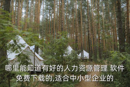 哪里能知道有好的人力資源管理 軟件免費下載的,適合中小型企業的