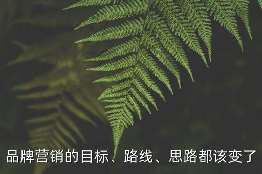 品牌營銷的目標、路線、思路都該變了
