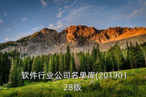  軟件行業公司名單庫(20190128版