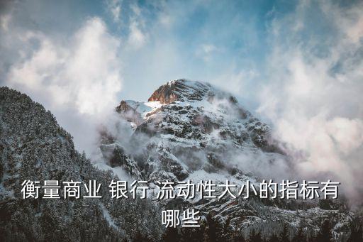 衡量商業 銀行 流動性大小的指標有哪些
