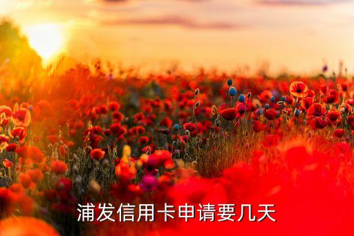 浦發信用卡申請要幾天