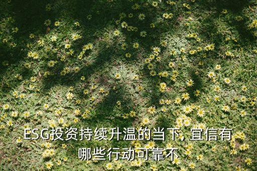 ESG投資持續升溫的當下, 宜信有哪些行動可靠不