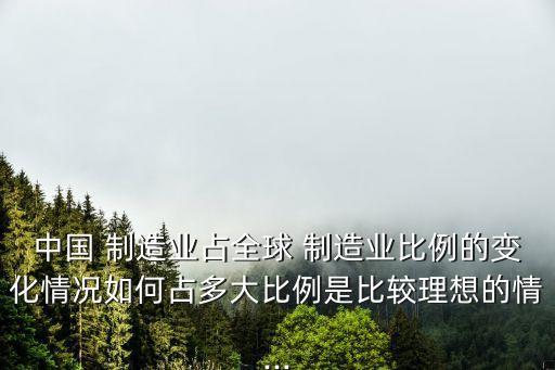 中國 制造業占全球 制造業比例的變化情況如何占多大比例是比較理想的情...