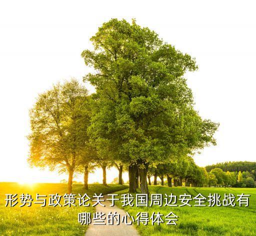 形勢與政策論關于我國周邊安全挑戰有哪些的心得體會