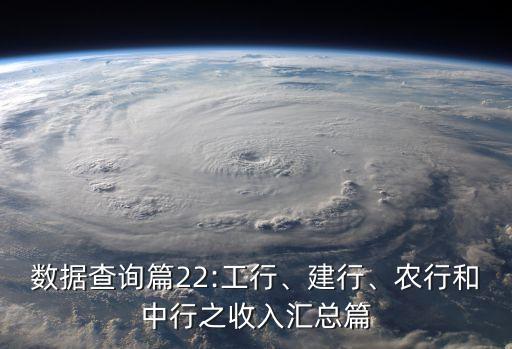 數據查詢篇22:工行、建行、農行和中行之收入匯總篇