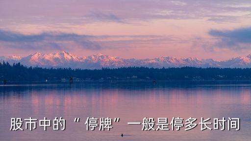 股市中的“ 停牌”一般是停多長時(shí)間