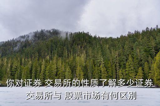 你對證券 交易所的性質了解多少證券 交易所與 股票市場有何區別