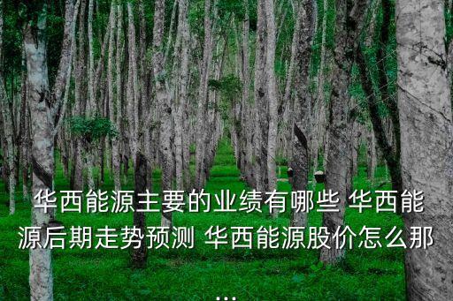  華西能源主要的業績有哪些 華西能源后期走勢預測 華西能源股價怎么那...