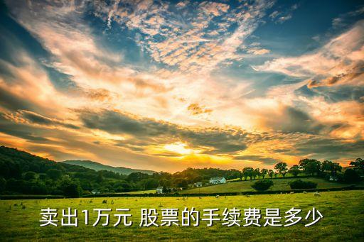 賣出1萬元 股票的手續費是多少