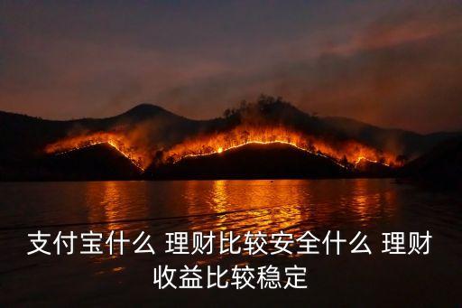 支付寶什么 理財比較安全什么 理財收益比較穩定