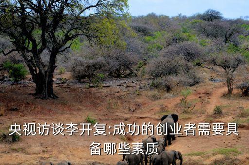 央視訪談李開復:成功的創(chuàng)業(yè)者需要具備哪些素質