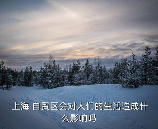  上海 自貿區會對人們的生活造成什么影響嗎