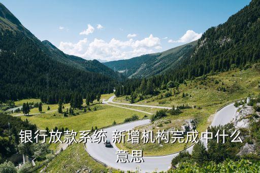  銀行放款系統 新增機構完成中什么意思