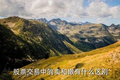  股票交易中的賣和撤有什么區別