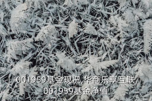 華商001959基金現況,華商樂享互聯001959基金凈值