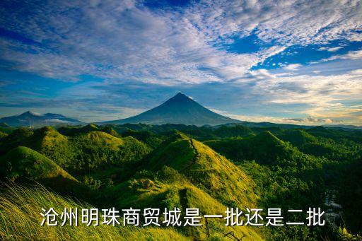  滄州明珠商貿城是一批還是二批