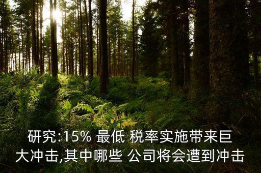 研究:15% 最低 稅率實施帶來巨大沖擊,其中哪些 公司將會遭到沖擊
