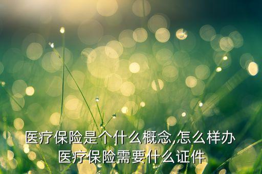  醫療保險是個什么概念,怎么樣辦 醫療保險需要什么證件