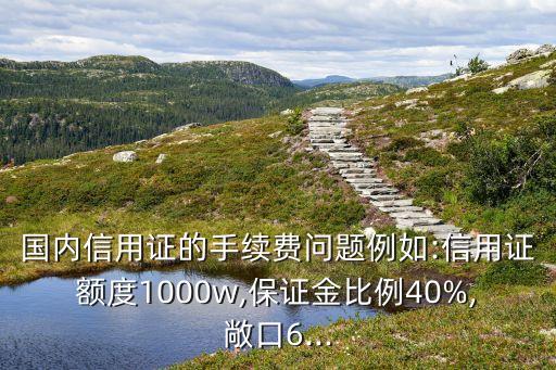 國內信用證的手續費問題例如:信用證額度1000w,保證金比例40%,敞口6...